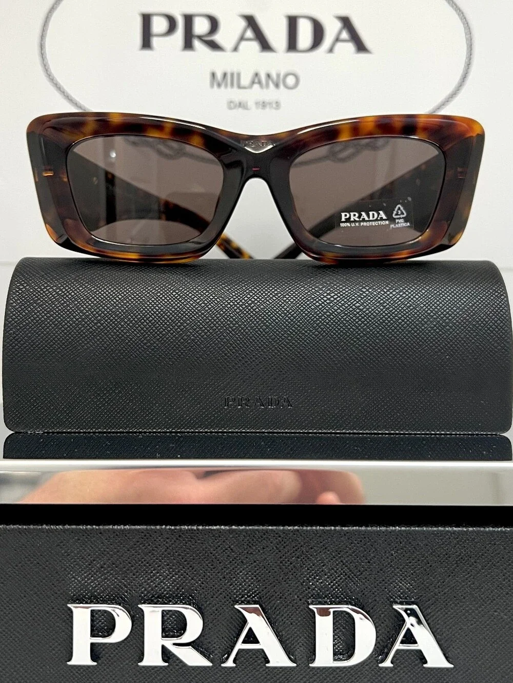 PRADA Milano SPR 13Z-F Tortoise Brown Sunglasses